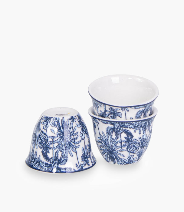 Summer Palm - White Porcelain Gawa Cup S/6 - Roomours UAE