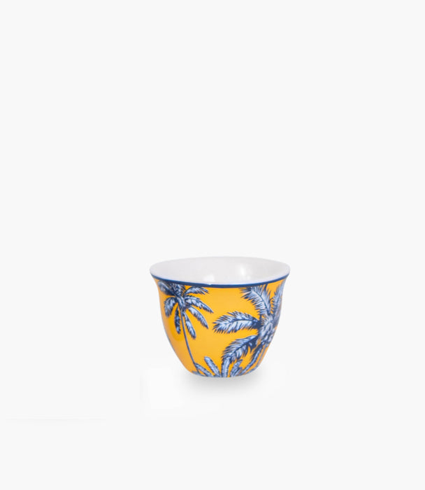 Summer Palm - Yellow Porcelain Gawa Cup S/6 - Roomours UAE