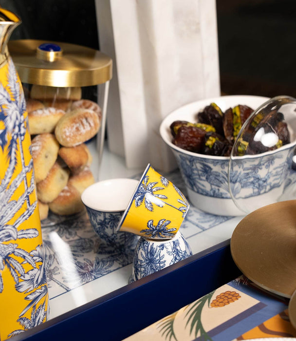 Summer Palm - Yellow Porcelain Gawa Cup S/6 - Roomours UAE