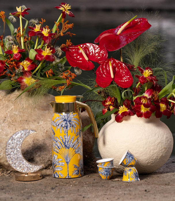 Summer Palm - Yellow Porcelain Gawa Cup S/6 - Roomours UAE