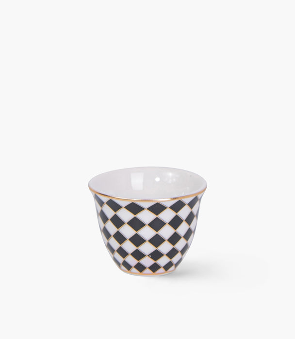 Circus Black & White/Gold Porcelain Gawa Cup S/6