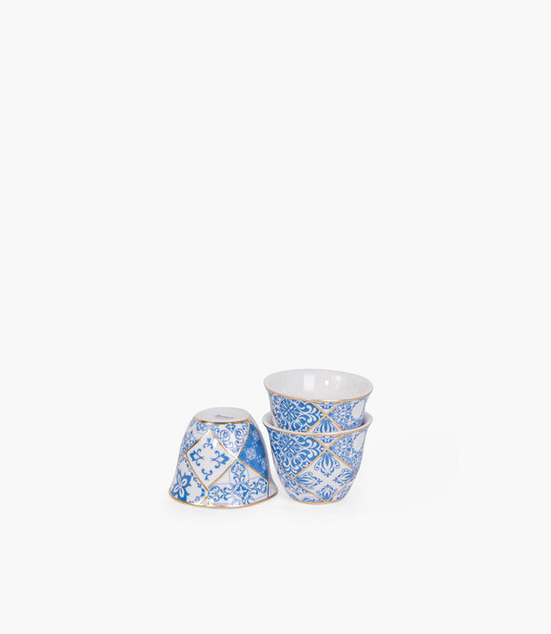 Blue Gold Porcelain Gawa Cup S/6 - Roomours UAE