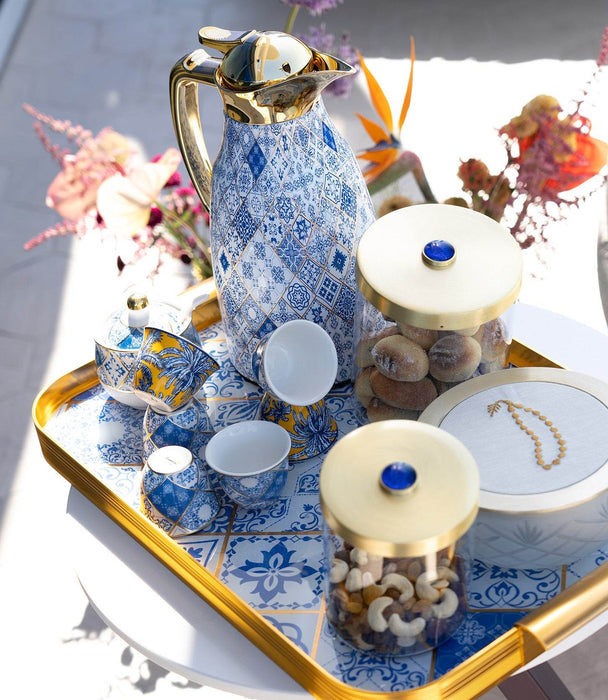 Blue Gold Porcelain Gawa Cup S/6 - Roomours UAE