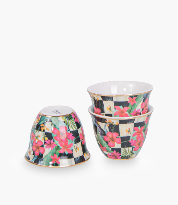 Scultura flower gold Porcelain Gawa Cup S/6