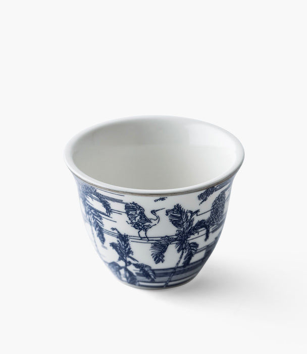 طقم فناجين قهوة عربية فواياج بورسلين بزخرفة نباتية - عدد 6