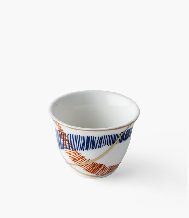 طقم فناجين قهوة عربية شرق خزف صيني مع صحون - عدد 12