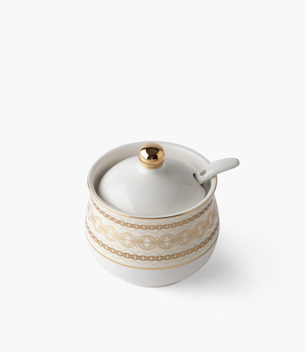 Voyage Plain Glass Teacup with Silver Line w/ Porcelain Sauc