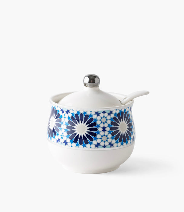 Naqsh Blue Sugar Bowl w/ Spoon