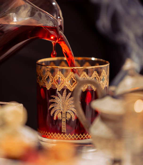 كاسات بالم زجاجية باللون الأخضر 300 مل - طقم من 6