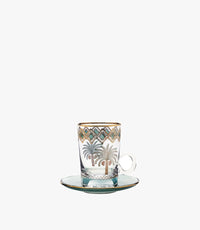 Palm Green Tea Cup w/Saucer 120mL S/6