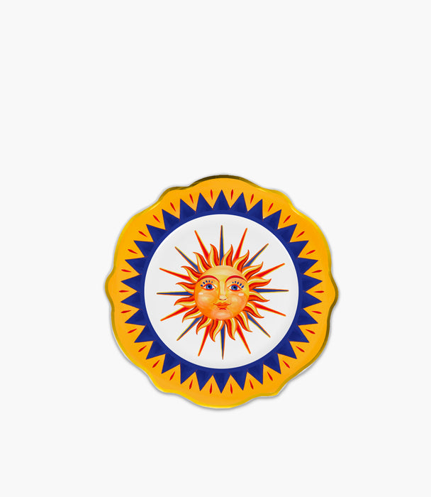 صحن عشاء دولتشي فيتا بورسلين ملوّن برسمة شمس - 27 سم