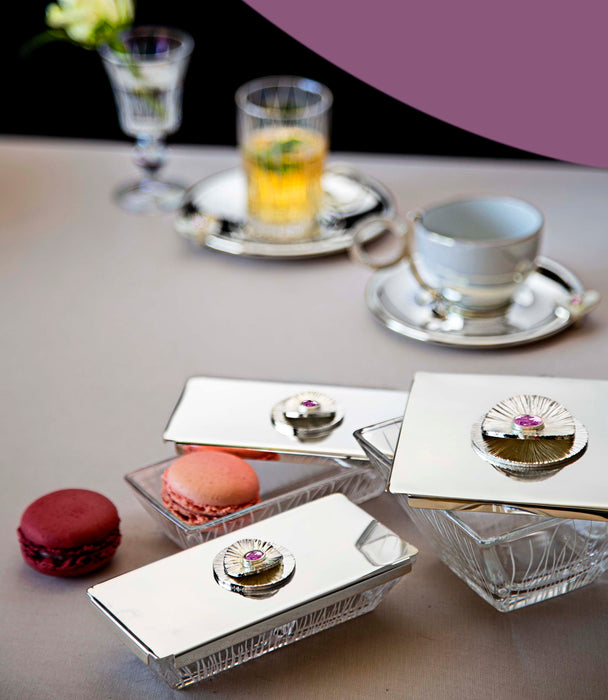 وعاء تقديم بيترا كريستالي مع غطاء