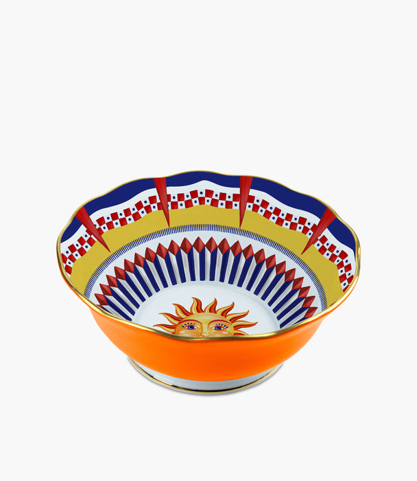 وعاء دولتشي فيتا بورسلين ملوّن برسمة شمس