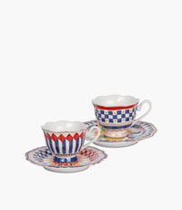 Dolce Vita Sets 2 Coffee Cups Saucer Ø13cm Cup Ø7cm H. 5.5cm