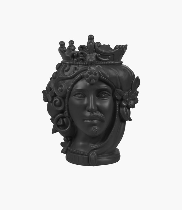 Teste Matte Polyresin Black Double Face Small H18cm