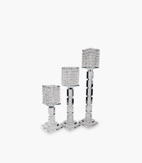 Candle Holder Crystal Set of 3-Pcs