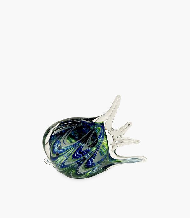 Flowing Fin Glass Sculpture 18×6×15 cm