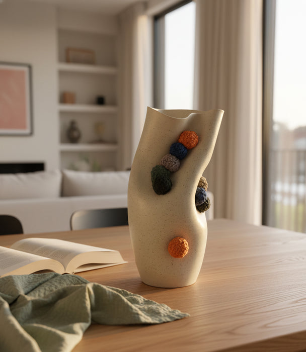 Pom Pom Hand Made Ceramic Vase 20*18*40cm
