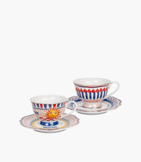 Dolce Vita Sets 2 Tea Cups& Saucer Ø16cm Cup Ø9.5 H. 6.5cm