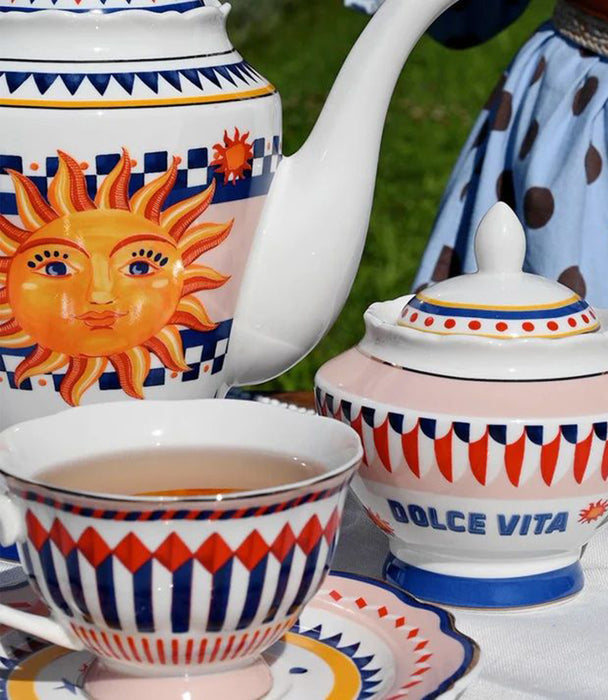 Dolce Vita Sets 2 Tea Cups& Saucer Ø16cm Cup Ø9.5 H. 6.5cm