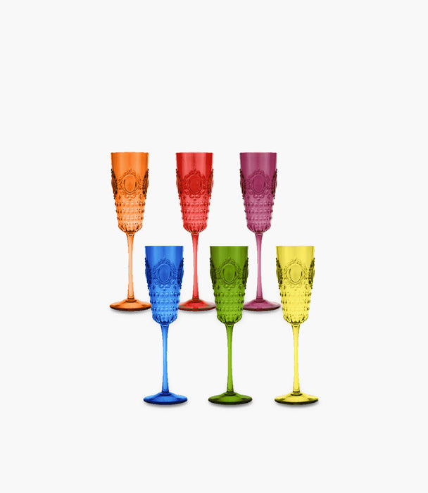 طقم كؤوس فلوت باروك & روك أنيفرسري أكريليك مختلفة الألوان -