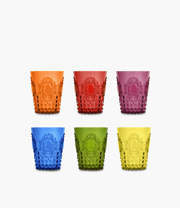 Baroque & Rock Anniv. Mix. Col. Water Glass Set 6 Ø9 H10,5cm