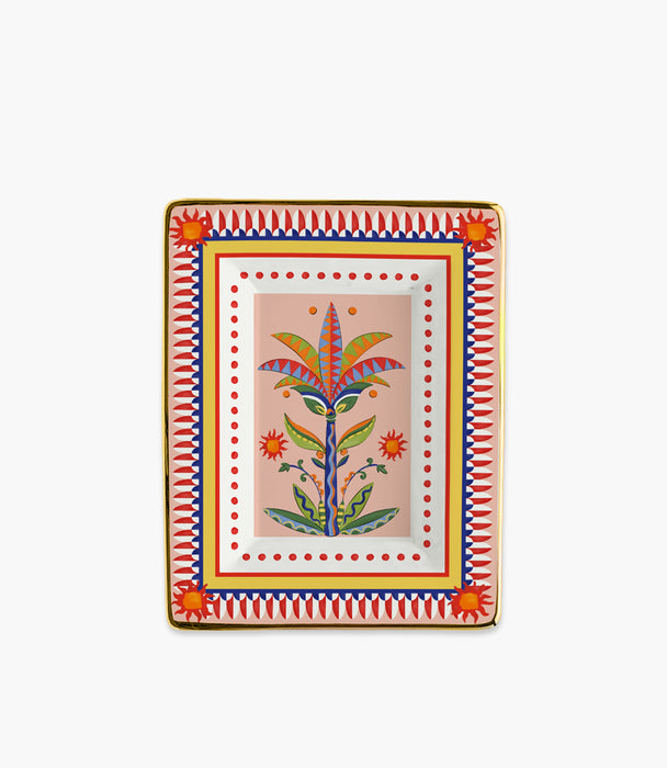 صينيّة دولتشي فيتا بورسلين ملوّنة برسمة نخلة