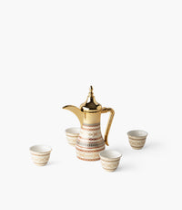 طقم دلة مع فناجين قهوة عربية مرايا بيرل ستانلس ستيل - عدد 5