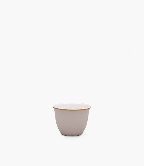 Amina Beige/Gold Coffee Cup Set/6 pcs 70mL - Roomours UAE