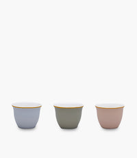 Amina Blue,Green,Sand Gold Coffee Cup Set/6 pcs 70mL