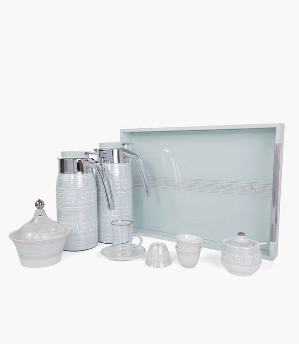 Zawaya Glass Teacup & Porcelain Saucer (S/6) - Roomours UAE