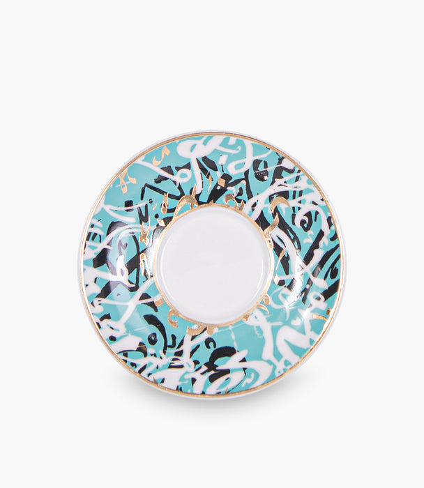 Diwani Glass Teacup & Porcelain Saucer (S/6)