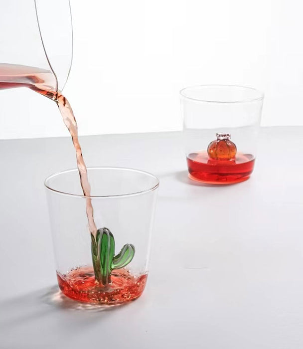 كوب بامبكين زجاجي مع مجسّم يقطينة - 8.5x8.5x8.5 سم