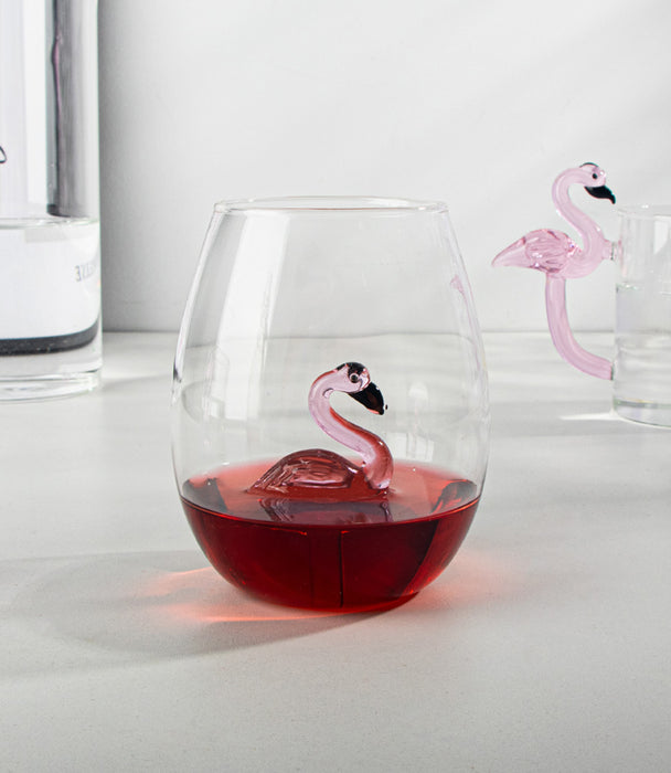 Flamingo Clear Stemless Glass 10*10*12cm