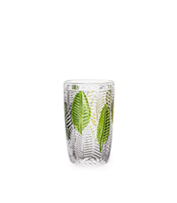 كأس هاي بول ليف زجاج مزيّنة برسومات أوراق خضراء - 8×8×12.8سم
