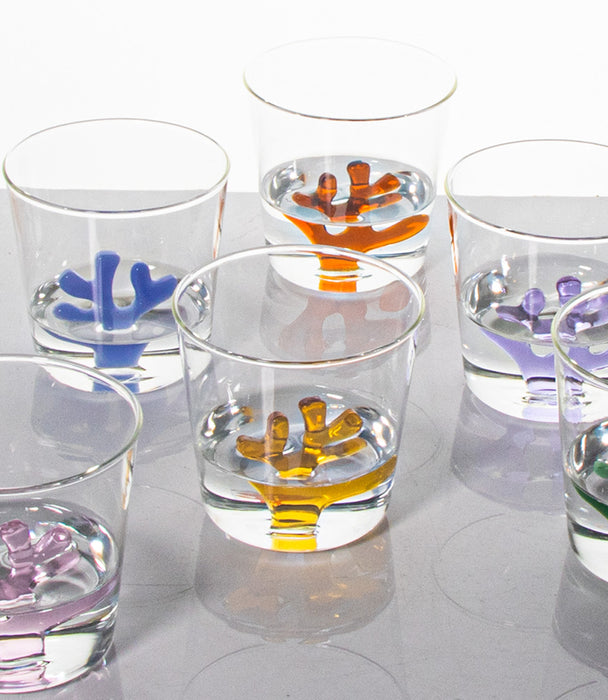 كوب كورال زجاجي مع مجسّم شعب مرجانية خضراء - 8.5x8.5x8.5 سم