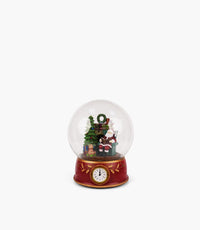 Xmas Santa In Globe W/Music & Clock & LED, Multi,30*30*37Cm