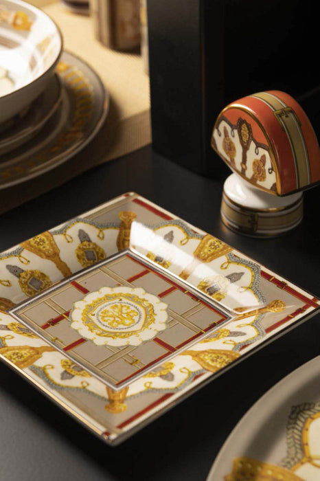 Horses Porcelain Squared Tray - Horses - Roomours UAE