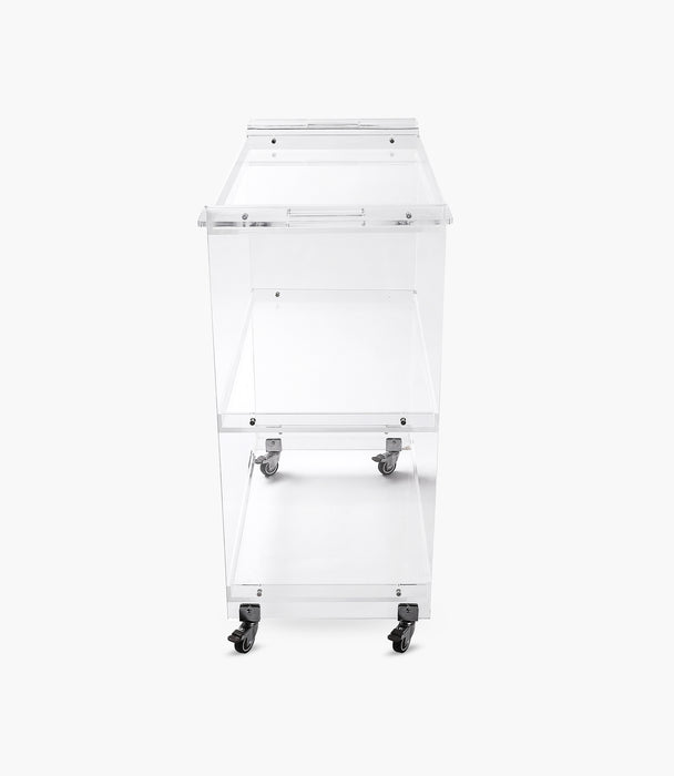 Oliver Acrylic Serving Trolley Silver 94x40x96 cm
