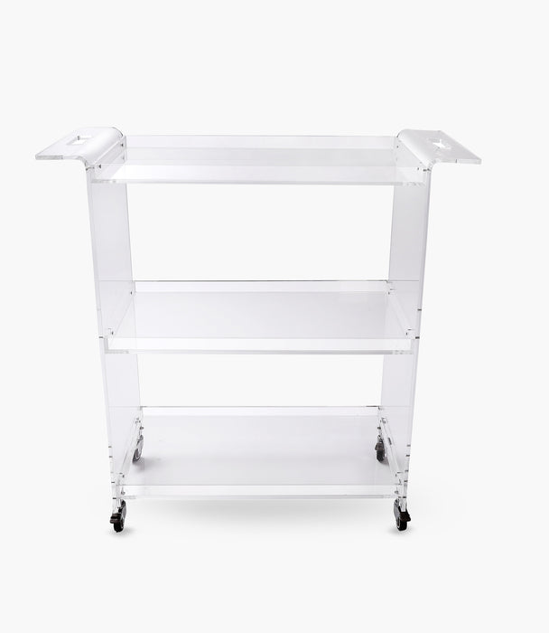 Oliver Acrylic Serving Trolley Silver 94x40x96 cm
