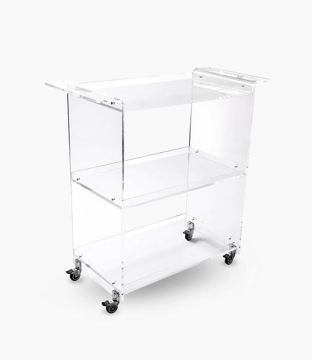 Oliver Acrylic Serving Trolley Silver 94x40x96 cm