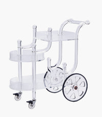 Astoria Acrylic Serving Trolley DIA 90x35x55 cm - Roomours UAE