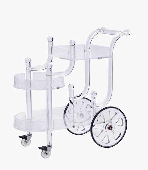 Astoria Acrylic Serving Trolley DIA 90x35x55 cm - Roomours UAE