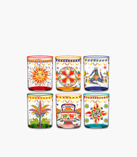 طقم كاسات دولتشي فيتا زجاج ملوّن - عدد 6