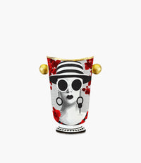 Mrs. White Vase W/ Sphere Handles 21*13.5*27cm