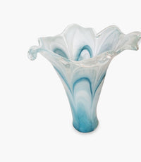 Hemera 15" Flower 6 Petals Vase Blue