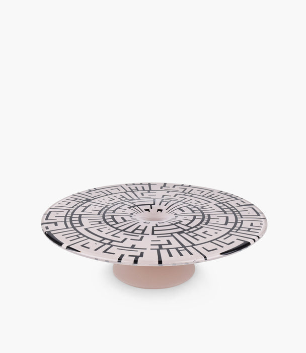 Kufic Sand Decorated Cake Plate With Foot 32* 92 cm