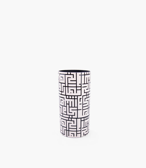 Kufic Vase Sand/Black 30*16cm - Roomours UAE