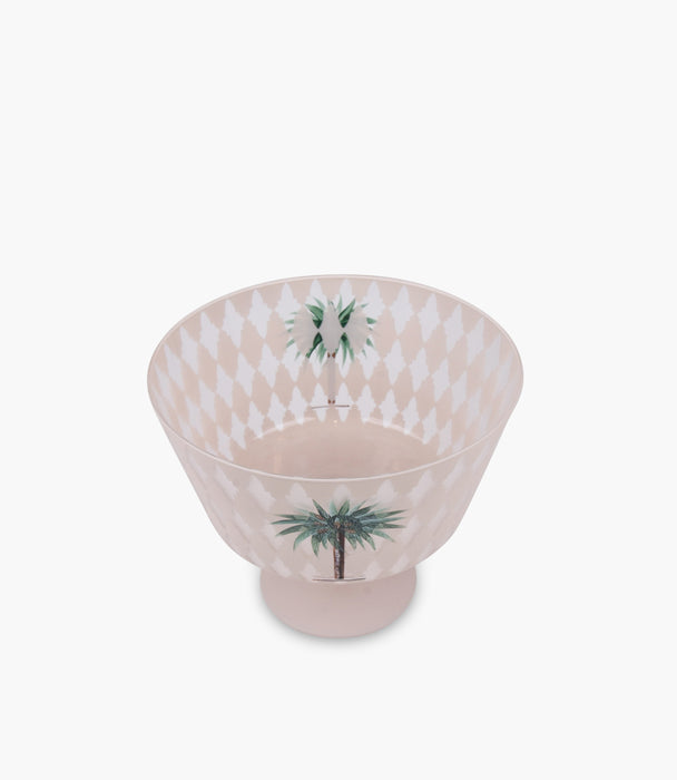 Palm Decorated Bowl With Foot 24* 20.5 cm