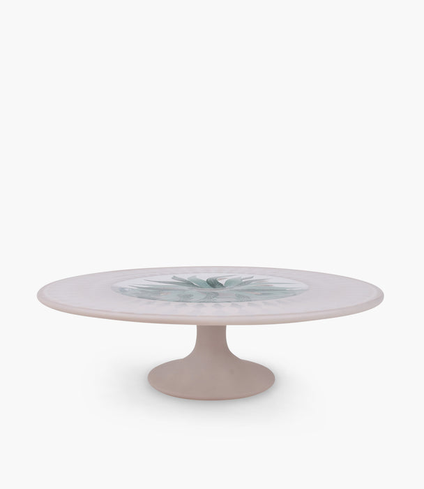 Palm Decorated Cake Plate With Foot 32* 92 cm